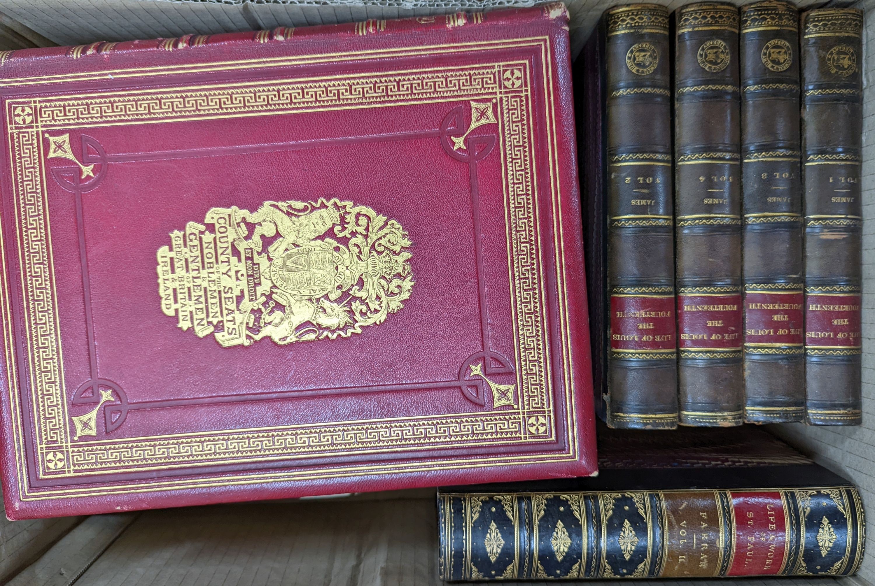 Bindings - Quarto and Octavo Volumes - various leathers and styles, 19th and 20th century (13 in total)